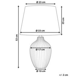Wyld and Coco Brown Ceramic Table Lamp 52cm with Linen Empire Shade - thumbnail 3