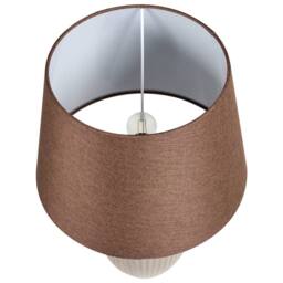 Wyld and Coco Brown Ceramic Table Lamp 52cm with Linen Empire Shade - thumbnail 4