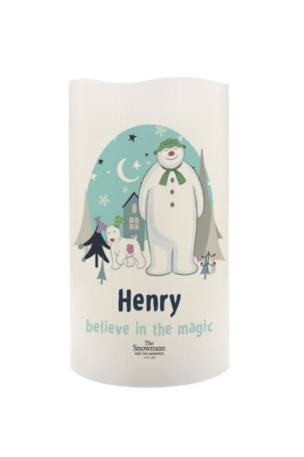 Personalised Memento Company Personalised The Snowman & the Snowdog® LED Candle in Off-White - image 1