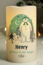 Personalised Memento Company Personalised The Snowman & the Snowdog® LED Candle in Off-White - thumbnail 4