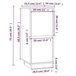 Berkfield Home Sideboards 2 pcs 31.5x34x75 cm Solid Wood Pine in Light Tan - thumbnail 8