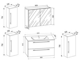 VCM 5-piece washbasin washbasin Badinos SC in White - thumbnail 3