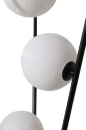 Living and Home Metal Tripod Standing Floor Lamp with Plastic Lampshade in Black - thumbnail 6