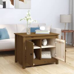 Berkfield Home Beautiful Coffee Table Honey Brown 71x49x55 cm Solid Wood Pine - Size: 71 x 49 x 55 cm - thumbnail 1