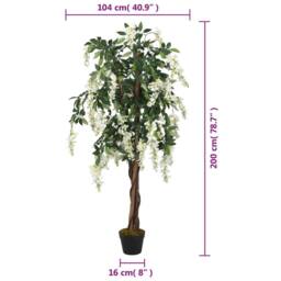 Berkfield Home Artificial Wisteria Tree 1470 Leaves 200 cm Green & White - thumbnail 5