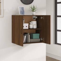 Berkfield Home Wall Cabinet Brown Oak 60x31x60 cm Engineered Wood - Size: 60 x 31 x 60 cm - thumbnail 8