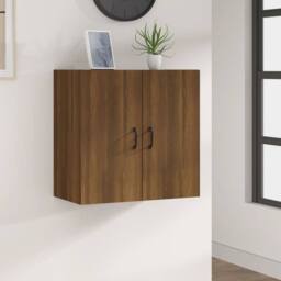 Berkfield Home Wall Cabinet Brown Oak 60x31x60 cm Engineered Wood - Size: 60 x 31 x 60 cm - thumbnail 2