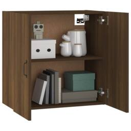 Berkfield Home Wall Cabinet Brown Oak 60x31x60 cm Engineered Wood - Size: 60 x 31 x 60 cm - thumbnail 7