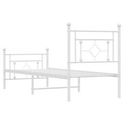 Berkfield Home Metal Bed Frame without Mattress with Footboard White 80x200cm - Size: 80x200 cm - thumbnail 7