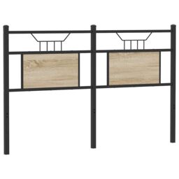 Berkfield Home Headboard Sonoma Oak 137 cm Engineered Wood & Steel in Brown - thumbnail 6