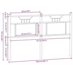 Berkfield Home Headboard Sonoma Oak 137 cm Engineered Wood & Steel in Brown - thumbnail 8