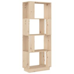 Berkfield Home Book Cabinet/Room Divider 51x25x132 cm Solid Wood Pine in Brown - Size: 51 x 25 x 132 cm - thumbnail 2