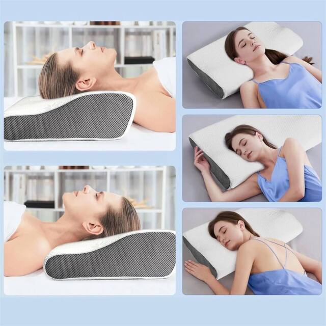 Nordara Butterfly Memory Foam Neck Pillow Slow Rebound Side Sleeper Support in White - image 1