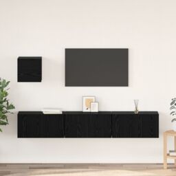 Berkfield Home TV Unit Set 4 pcs Black oak 60 x 30 x 30 cm Engineered wood - thumbnail 1