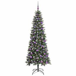 Berkfield Home Elegant Artificial Christmas Tree with 300 LEDs Green 86 x 86 x 210 cm - thumbnail 1
