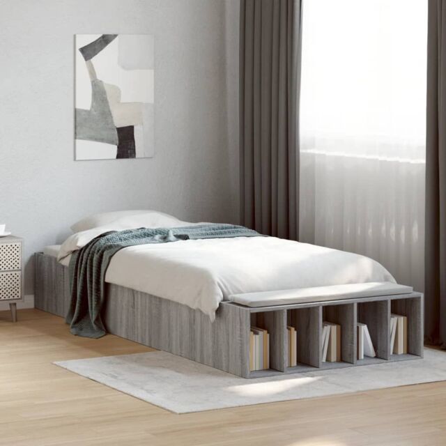 Berkfield Home Bed Frame without Mattress Grey Sonoma 100x200 cm - image 1