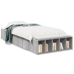 Berkfield Home Bed Frame without Mattress Grey Sonoma 100x200 cm - thumbnail 2