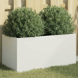 Berkfield Home Planter White 62x30x29 cm Steel - Size: 62 x 30 x 29 cm - thumbnail 2