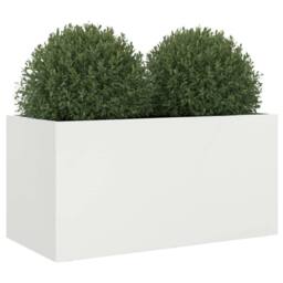 Berkfield Home Planter White 62x30x29 cm Steel - Size: 62 x 30 x 29 cm - thumbnail 4