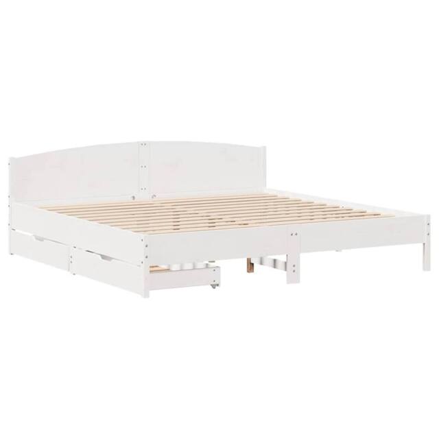 Berkfield Home Full Bed Frame without Mattress White 180x200 cm Super King Solid - image 1