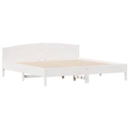 Berkfield Home Full Bed Frame without Mattress White 180x200 cm Super King Solid - thumbnail 5