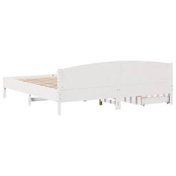 Berkfield Home Full Bed Frame without Mattress White 180x200 cm Super King Solid - thumbnail 8