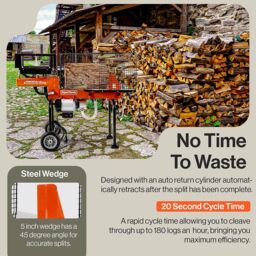 Superhandy Electric Log Splitter 16-Ton, 1500W Motor, Splits Logs up to 50cm in Orange - thumbnail 3