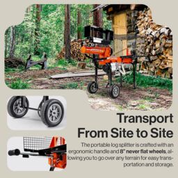 Superhandy Electric Log Splitter 16-Ton, 1500W Motor, Splits Logs up to 50cm in Orange - thumbnail 7