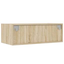 Berkfield Home TV Cabinet with LED Lights Sonoma Oak 75x35.5x25 cm in Light Tan - thumbnail 9