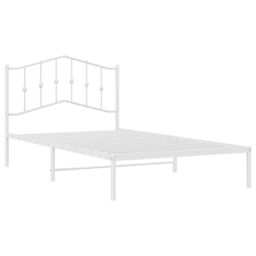 Berkfield Home Metal Bed Frame with Headboard White 107x203 cm - thumbnail 4