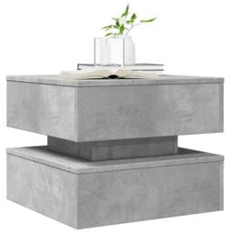 Berkfield Home Modern Coffee Table with LED Lights Concrete Grey 50x50x40 cm - Size: 50 x 50 x 40 cm - thumbnail 6