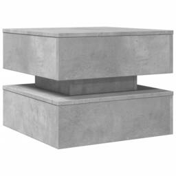 Berkfield Home Modern Coffee Table with LED Lights Concrete Grey 50x50x40 cm - Size: 50 x 50 x 40 cm - thumbnail 1