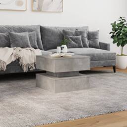Berkfield Home Modern Coffee Table with LED Lights Concrete Grey 50x50x40 cm - Size: 50 x 50 x 40 cm - thumbnail 4