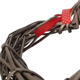 Red Hamper Small Heart Wreath with Red Spotty Ribbon in Brown - thumbnail 2