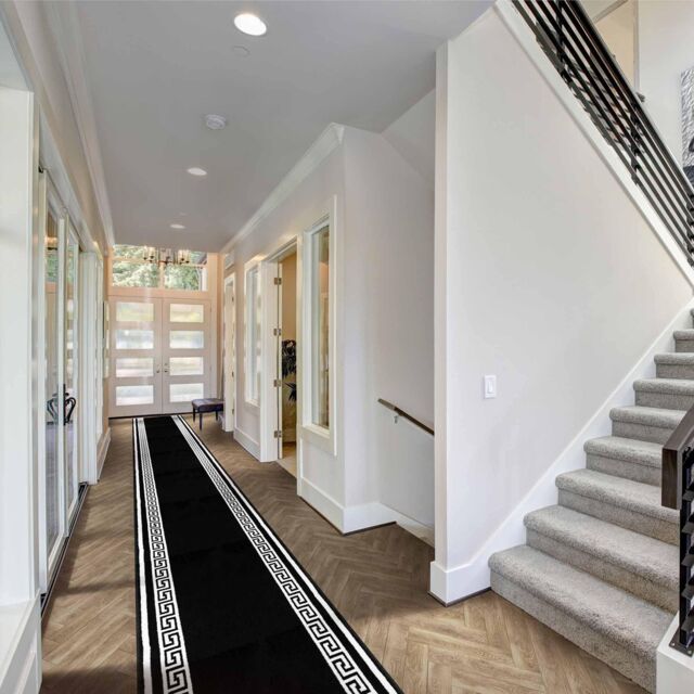 runrug Hallway Carpet Runner Rug - Soft & Comfy, 9mm - 'Key' in Black - Size: 60 cm x 210 cm - image 1
