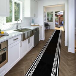runrug Hallway Carpet Runner Rug - Soft & Comfy, 9mm - 'Key' in Black - Size: 60 cm x 210 cm - thumbnail 4