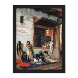 "Artery8 Wall Art Print Gerome Slave Market Women Painting Large Framed Wall Décor Art in Brown - Size: W18"" x H24""" - thumbnail 1