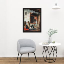 "Artery8 Wall Art Print Gerome Slave Market Women Painting Large Framed Wall Décor Art in Brown - Size: W18"" x H24""" - thumbnail 2