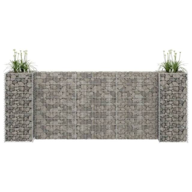 Berkfield Home H-Shaped Gabion Planter Steel Wire 260x40x100 cm in Silver - Size: 260 x 40 x 100 cm - image 1