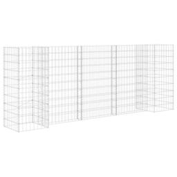 Berkfield Home H-Shaped Gabion Planter Steel Wire 260x40x100 cm in Silver - Size: 260 x 40 x 100 cm - thumbnail 2