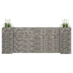 Berkfield Home H-Shaped Gabion Planter Steel Wire 260x40x100 cm in Silver - Size: 260 x 40 x 100 cm - thumbnail 1