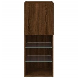 Berkfield Home TV Cabinet with LED Lights Brown Oak 40.5x30x102 cm - thumbnail 9