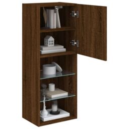 Berkfield Home TV Cabinet with LED Lights Brown Oak 40.5x30x102 cm - thumbnail 6