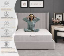 DS Living Imperial Hybrid Pocket Gel Essentials Mattress in Grey - Size: Small Single - thumbnail 6