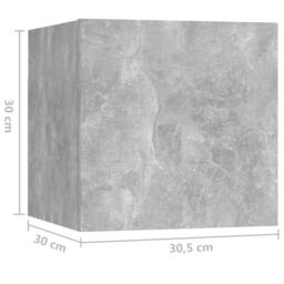 Berkfield Home Practical Bedside Cabinet Concrete Grey 30.5x30x30 cm Engineered Wood - thumbnail 9