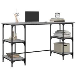 Berkfield Home Decorative Desk Grey Sonoma 140x50x75 cm Metal & Engineered Wood - Size: 140 x 50 x 75 cm - thumbnail 4