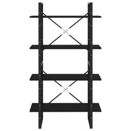 Berkfield Home 4-Tier Book Cabinet Black 80x30x140 cm Engineered Wood - Size: 80 x 30 x 140 cm - thumbnail 5