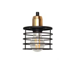 Netlighting Edison Multi Arm Semi Flush Ceiling Light Black Copper 65cm - thumbnail 2