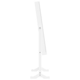 Berkfield Home Mirror Jewellery Cabinet with LED Lights Free Standing White - thumbnail 5