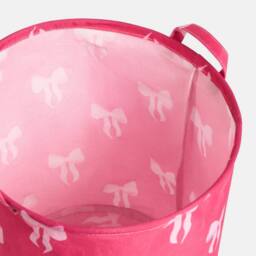 OHS Kids Bows Print Laundry Basket Clothes Storage Toy Organiser in Pink - thumbnail 5